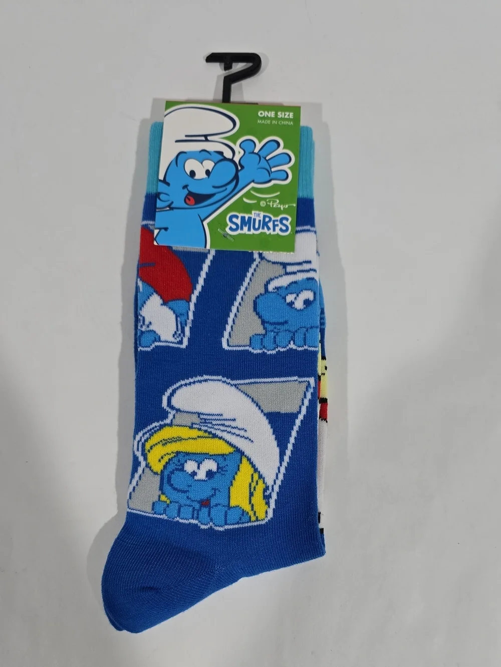 The Smurfs Blue Crew Socks with Character Panels
